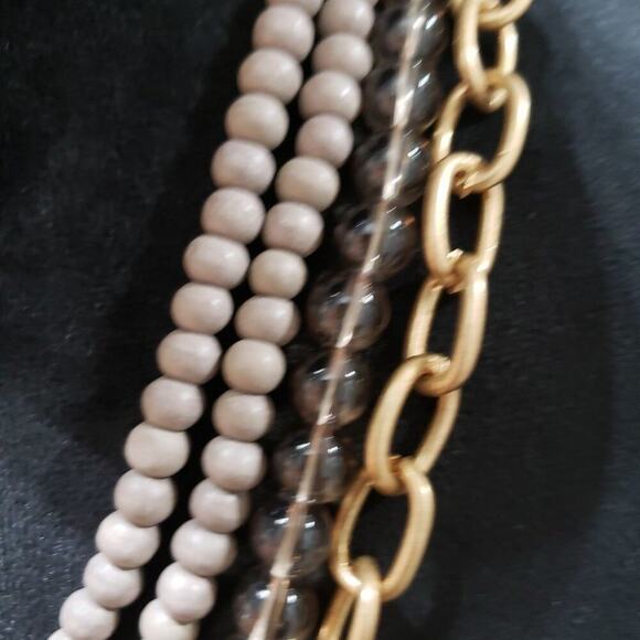 Womens Fashion Multistrand Multicolor Rhinestones Beaded Necklace with Lobster` - Picture 3 of 7